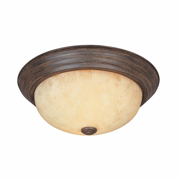 Designers Fountain 11in 2-Light Warm Mahogany Ceiling Light Flush Mount 1257S-WM-AM